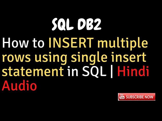 Insert multiple rows with single INSERT statement in SQL DB2