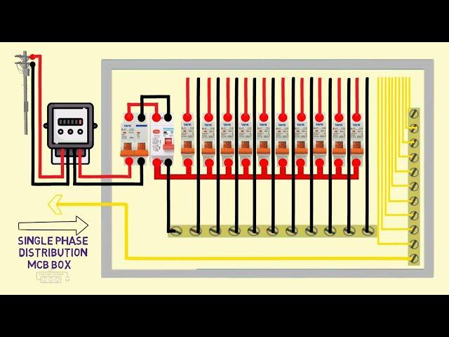 single phase mcb distribution db box connection diagram