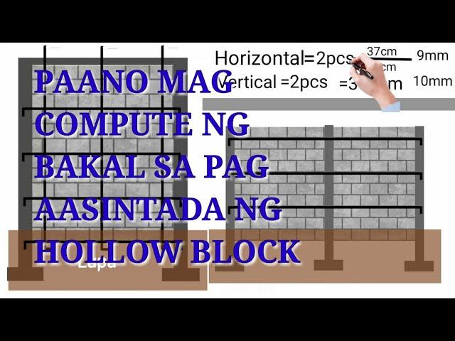 PAANO MAG COMPUTE NG BAKAL PARA SA PAG AASINTADA NG HOLLOW BLOCK, | KUYA ELAI