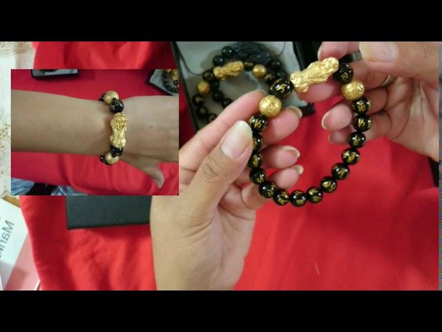 (BUDDAH POWER)PIXIU BLACK OBSIDIAN WEALTH BRACELET