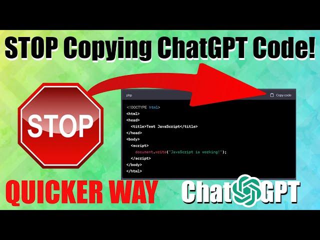 Stop Wasting Time Copying and Pasting Code Snippets from CHATGPT- Use This!