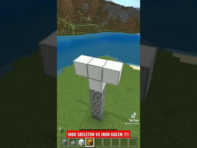 100 SKELETON VS IRON GOLEM MINECRAFT #shorts