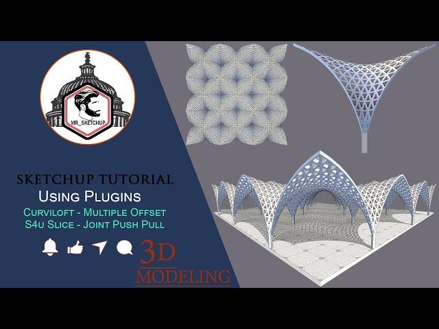 Sketchup tutorial parametric | How to model a canopy in sketchup