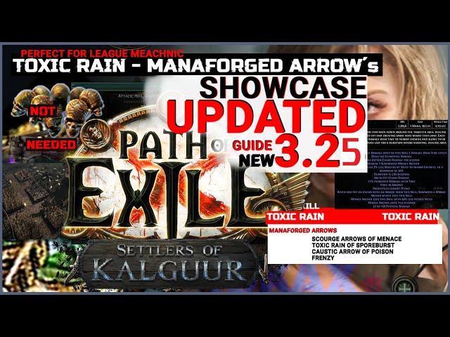 [3.25] NEW SHOWCASE GUIDE 1skax TOXIC RAIN MANAFORGED ARROW #PATHFINDER #PathofExile #BUILD settlers