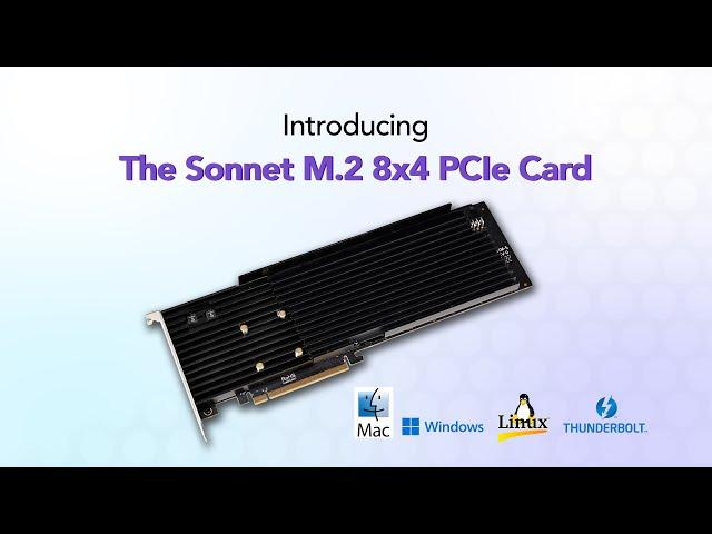 Sonnet M.2 8x4 Silent Gen4 PCIe Card - 64TB of SSD Storage