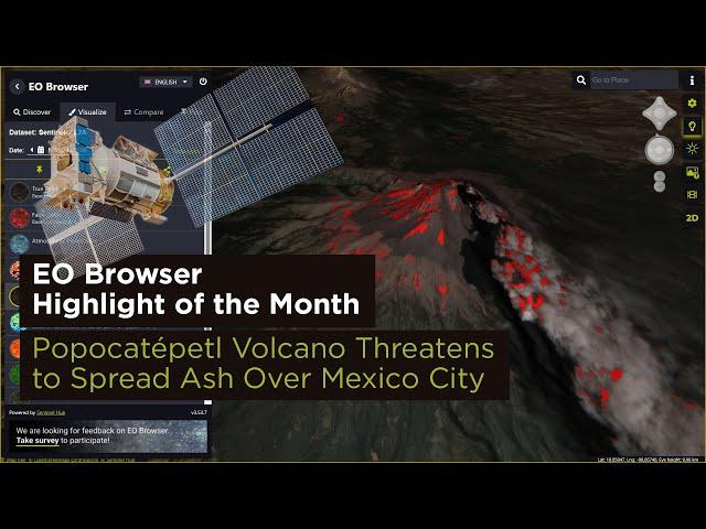 EO Browser Highlight of the Month - March 2024: Popocatépetl Volcano Threatens Mexico City with Ash