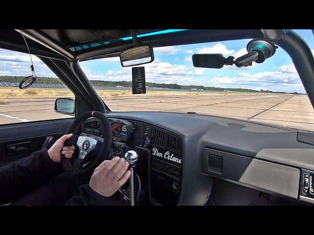 1400HP VW Golf 2 Big Turbo 0-340 Acceleration - Extreme fast top speed run