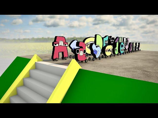 Big & Small Alphabet Lore Cars vs Stairs Jumps Down | Teardown