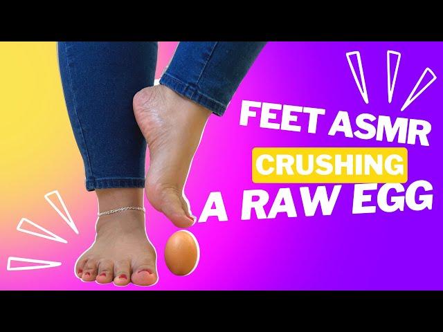 Crushing A Raw Egg with my Feet | Barefoot ASMR | Cracking and Squishing Sounds
