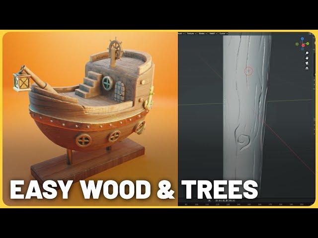 The FASTEST Way to make Wood and Trees in Blender 3D!