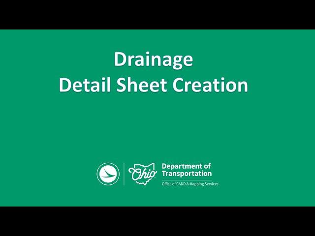 Drainage Details Sheet Creation