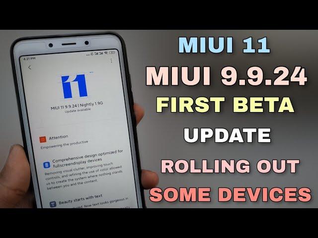 MIUI 11 9.9.24 First Beta Update Rollout For Some Devices Full Information | Miui 11 Update Release