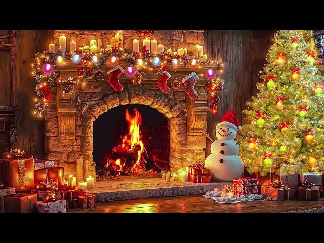 Nat King Cole, Bing Crosby, Frank Sinatra, D.Martin  Classic Christmas Music with Fireplace