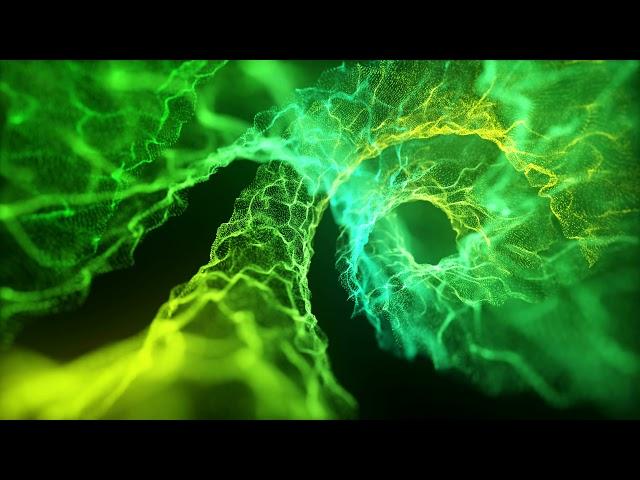 4K UHD SCREENSAVER 2 HOURS LONG - Flow Of Energy - Focus Spiralling Green Lemon - With Calming Music