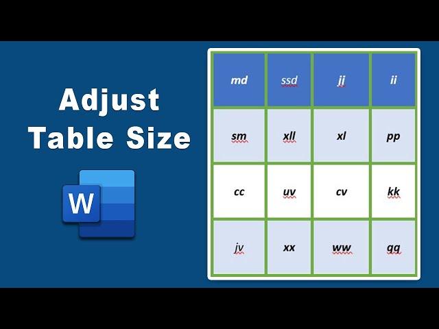 How to adjust table size in Microsoft Word Document