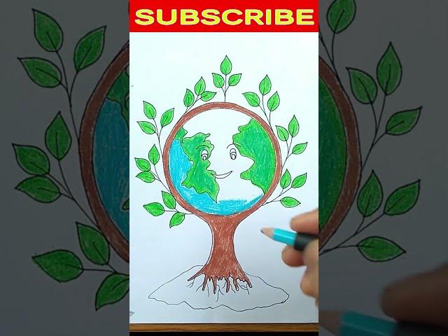 Earth Day Drawing / Earth Day Poster Drawing / World Earth Day Drawing / Save Earth Drawing