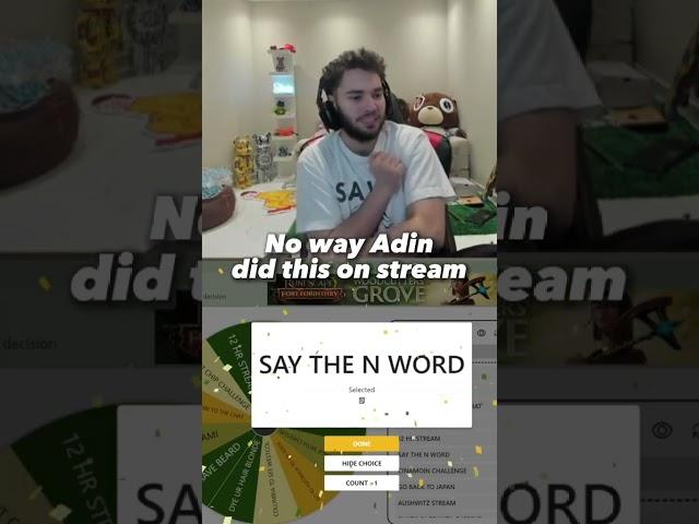 Adin Ross actually says the N-Word 