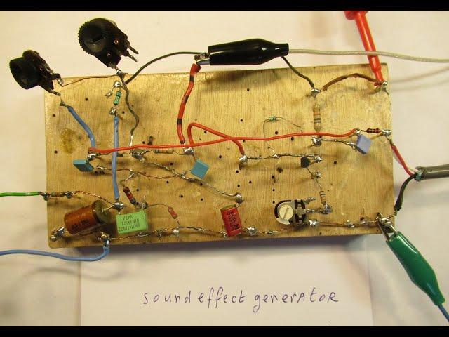 1 transistor sound generator of the 1970's: " wood blocks and claves sound"