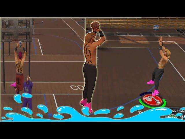 MY SLASHER CAN DO EVERYTHING!! GREEN 3 POINTERS AND CRAZY CONTACT DUNKS!! NBA2K17 MYPARK