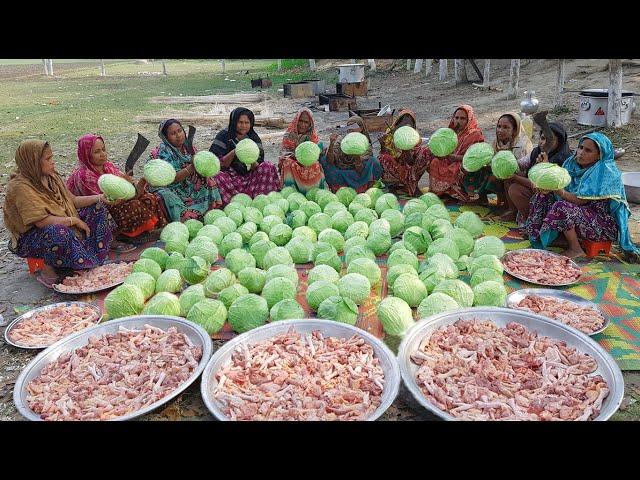 Cabbage & Chicken Lotpoti Mixed Mashed Cooking By Women/ Tasty & Healthy Village Style Cabbage Curry