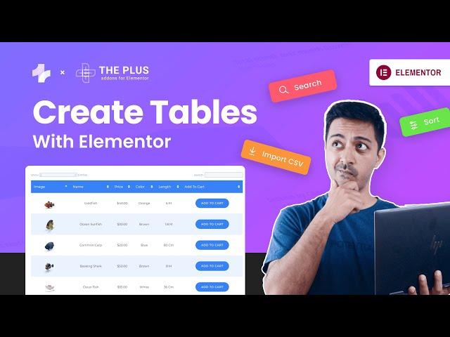 Create Tables in Elementor with Sort, Filter, Search, and Images | Elementor Table Widget