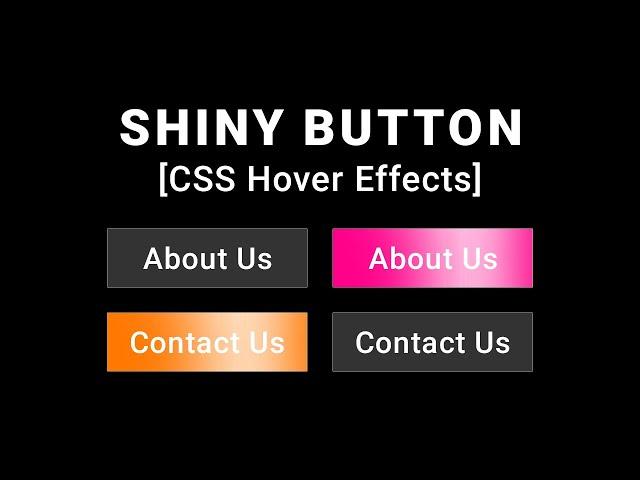 CSS3 Shiny Button Hover Effects | Html CSS Tutorial