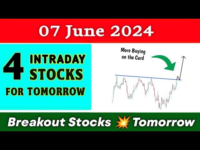 4 Breakout Stocks for tomorrow  07 June  Best intraday Stocks for tomorrow ️ Technical analysis