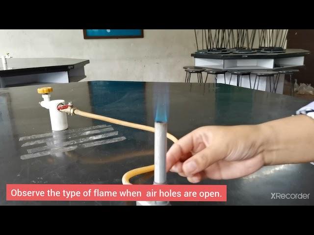 Bunsen burner: types of flame