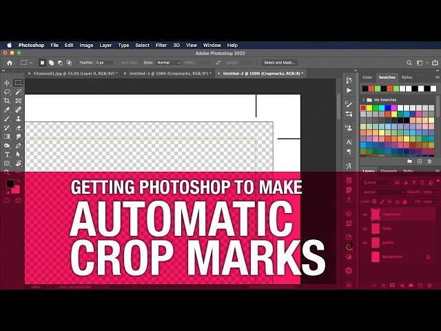 How to make automatic bleed and crop marks in Photoshop