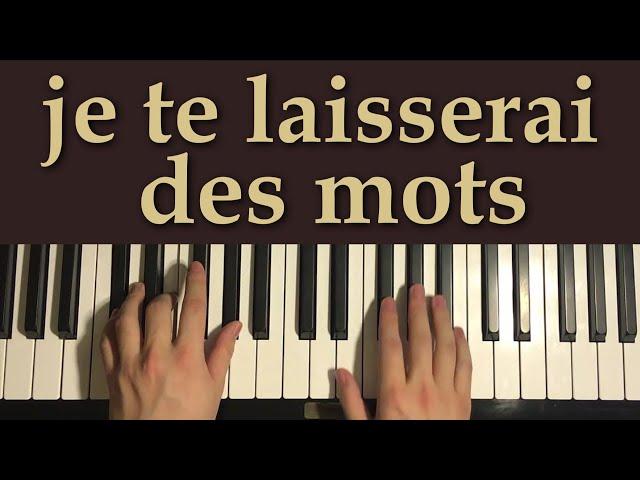 Je Te Laisserai Des Mots - Patrick Watson (Piano Tutorial Lesson)