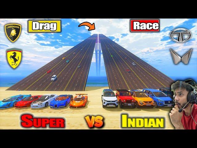 NEW Powerful Indian CarsVs Super Carsmpossible Up-Down  Drag Race Challenge! GTA 5