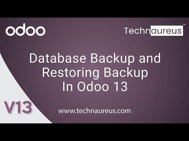 How to Backup/Restore Database on Odoo 13 | Odoo  13 Database