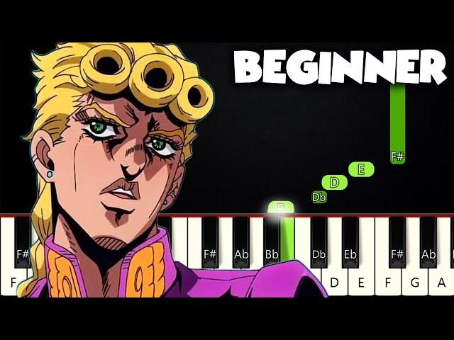 Giorno's Theme | BEGINNER PIANO TUTORIAL + SHEET MUSIC by Betacustic