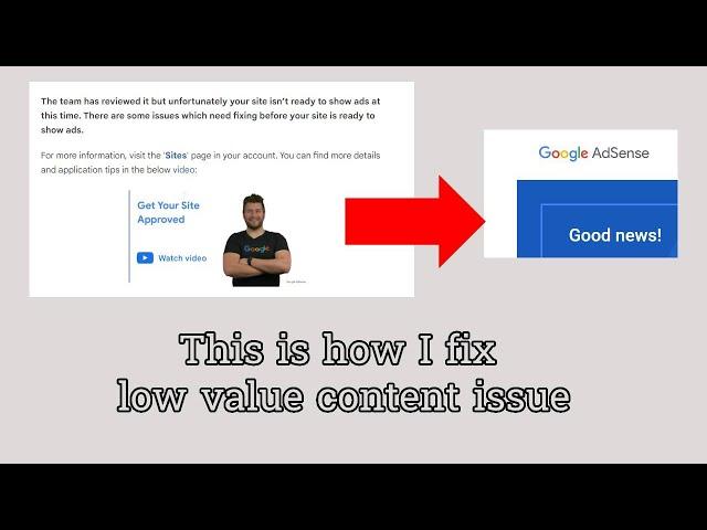 This is how I fix Adsense low value content
