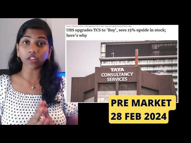 "Why TCS is +VE" Nifty & Bank Nifty, Pre Market Report, Analysis 28 Feb 2024,Range & Prediction