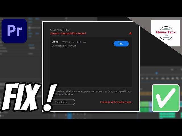 Fix Unsupported Video Drivers Premiere Pro 2023 | Fix System Compatibility Report Premiere Pro