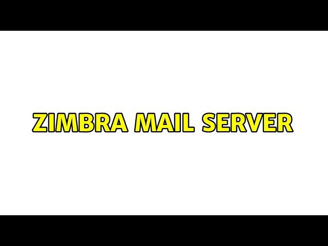 Ubuntu: Zimbra mail server