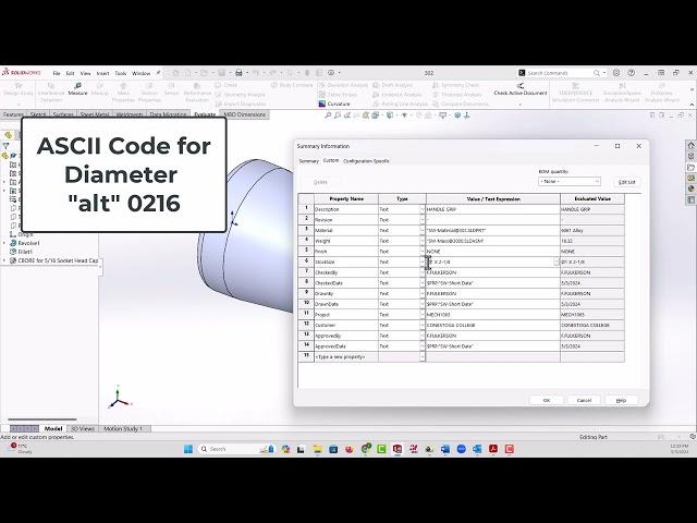 ASCII Code for Diameter and Degree Symbols