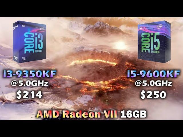 Core i3 9350KF vs Core i5 9600KF | AMD Radeon VII 16GB | Tested in 12 PC Games 1080p 1440p 4K