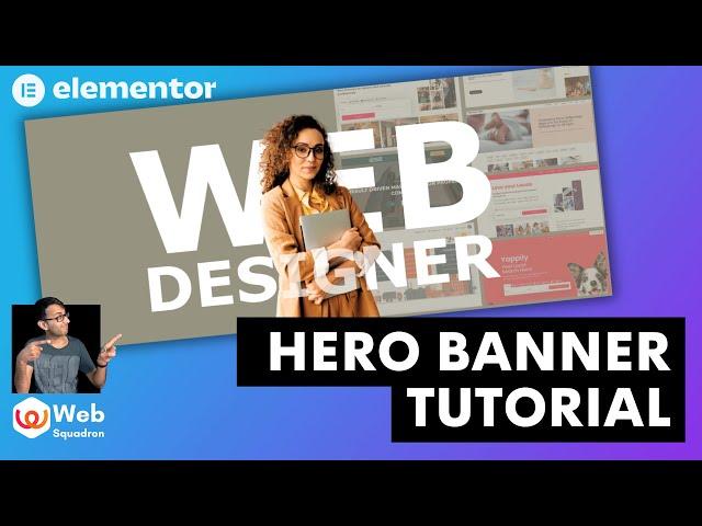 Hero Banner Portfolio Web Designer - Elementor Pro Wordpress Tutorial