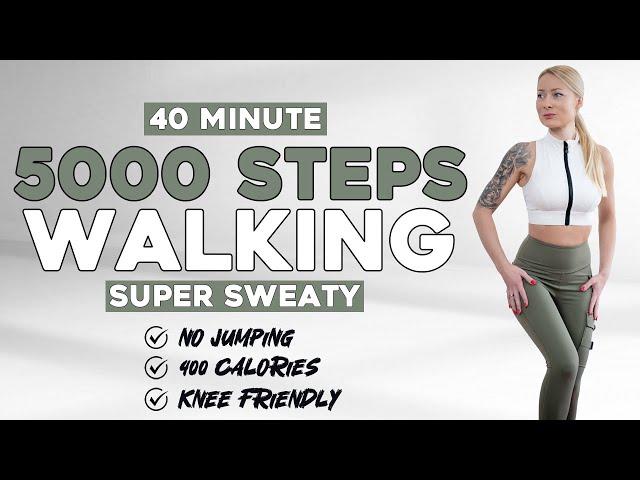 5000 STEPS FAST Walking Workout to Burn Fat & Boost Your Mood Knee Friendly