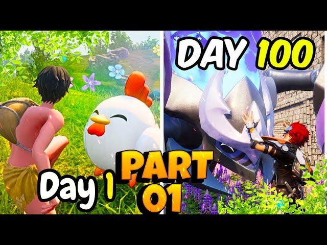 100 days SURVIVAL IN PLAWORLD TOWER FIGHT / BOSS FIGHT / CRAFTING /MORE #PALWORLD