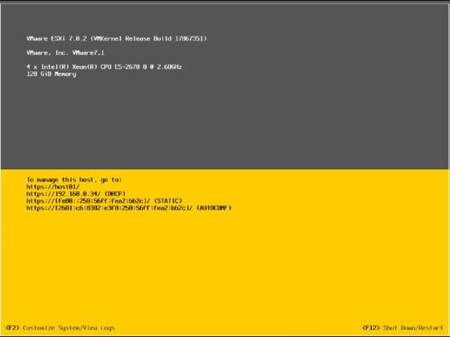 Installing Esxi 7.0.2 type 1 bare metal hypervisor