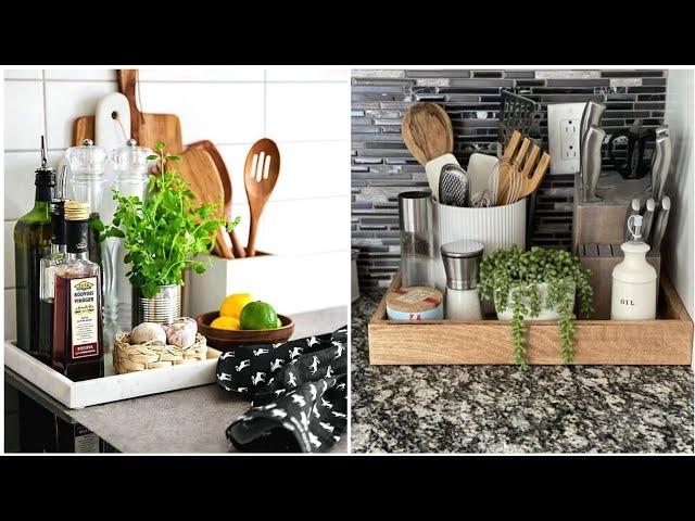 Kitchen Countertop decoration ideas. Trendy kitchen counter decoration ideas. #kitchen