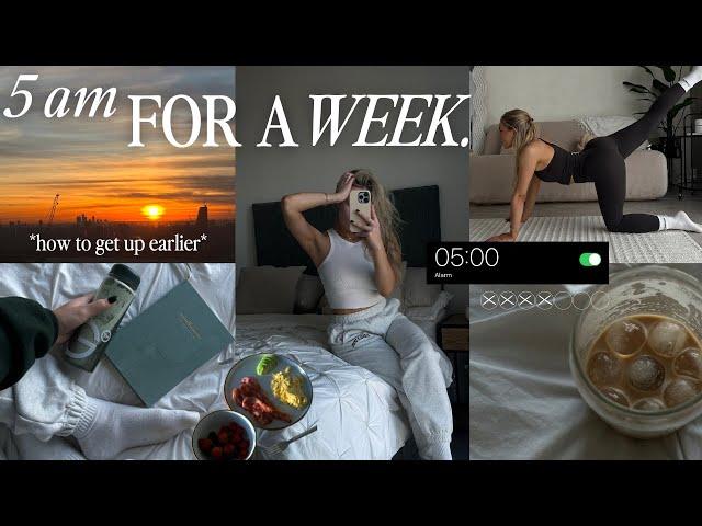 waking up at 5 am everyday for a week... *life-changing* | tips for waking up earlier ️