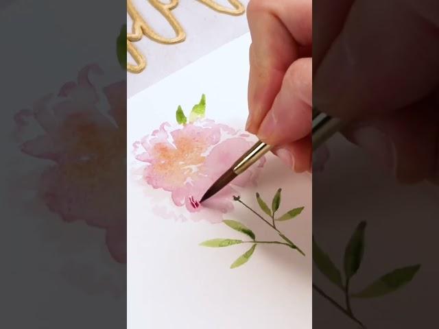 East watercolor peonies in 60 seconds