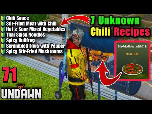 Undawn | 7 Chili Recipes | Unknown Food Unlocked #rhodegamer #iosgameplay #undawn