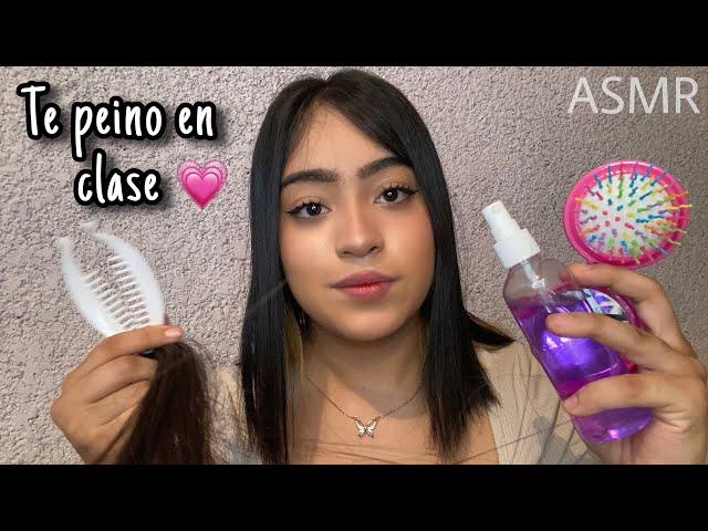 ASMR compañera amable de clase juega con tu cabello 🫣