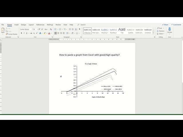 How to paste a good quality graph from Excel in Word