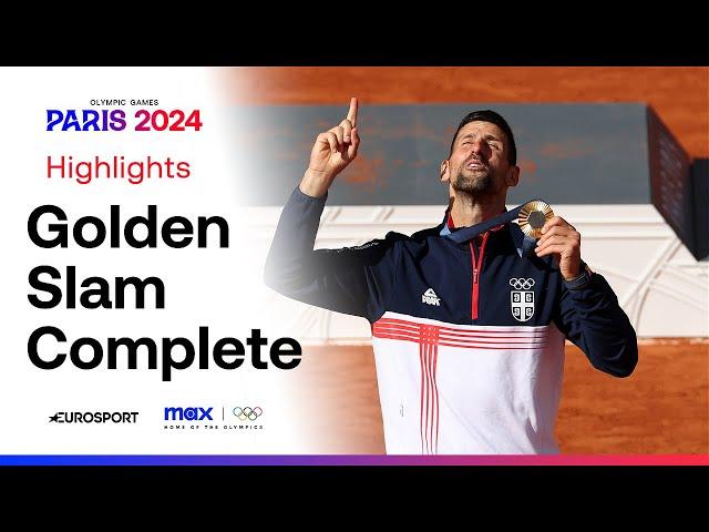 Serbia's Novak Djokovic celebrates his Olympic Gold Medal  | #Paris2024 #Olympics